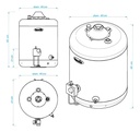 Termotanque Escorial 45 Lts Multigas Carga Superior Blanco Blanco