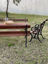 Juego De Jardin Mesa + 2 Bancos Dobles + 2 Bancos Simple Marrón