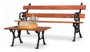 Juego De Jardin Banco Dos Cuerpos + Mesa Ratona Marrón