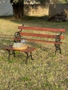 Juego De Jardin Banco Dos Cuerpos + Mesa Ratona Marrón