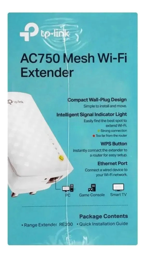 Repetidor Extensor Wifi Mesh Tp-link Re200 Ac750 2.4 / 5ghz