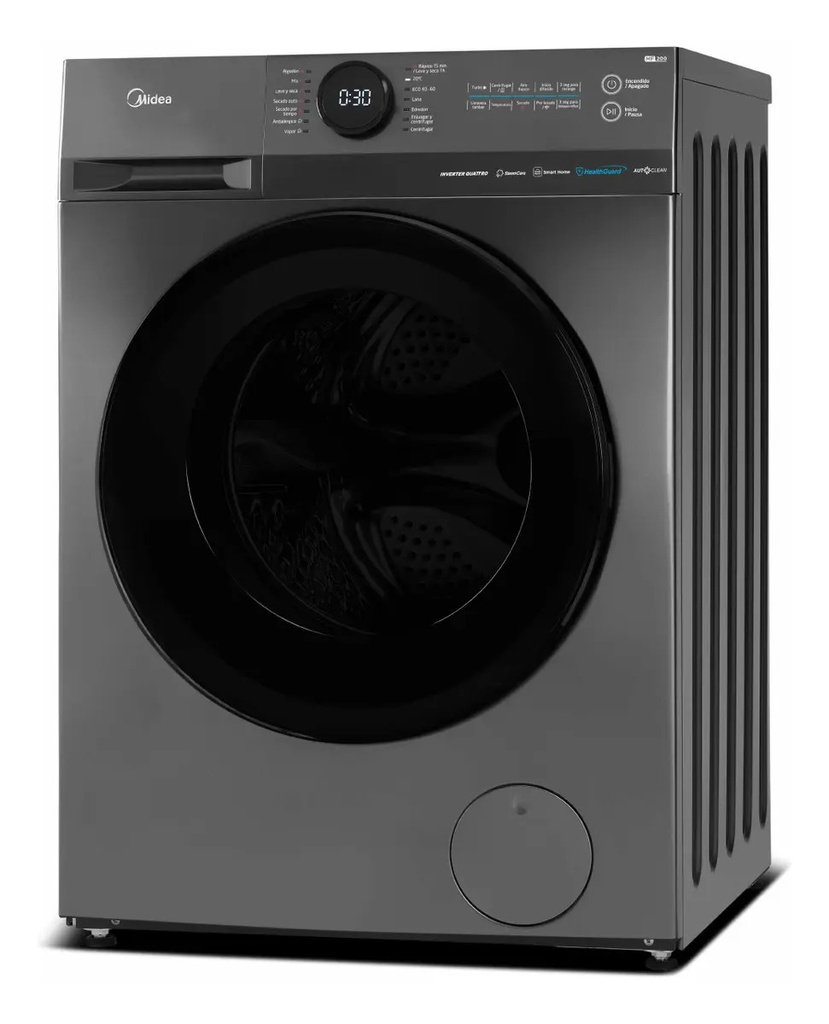 Lavasecarropas Midea Inverter 8 Kg Mf200d80wb/t Gris Oscuro Gris Oscuro