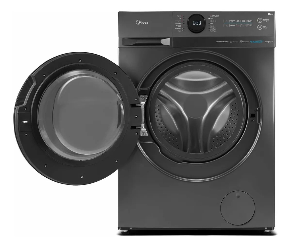 Lavasecarropas Midea Inverter 8 Kg Mf200d80wb/t Gris Oscuro Gris Oscuro