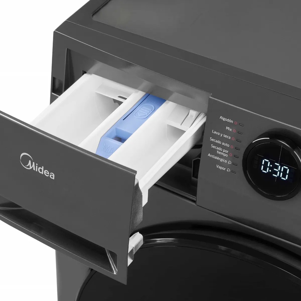 Lavasecarropas Midea Inverter 8 Kg Mf200d80wb/t Gris Oscuro Gris Oscuro