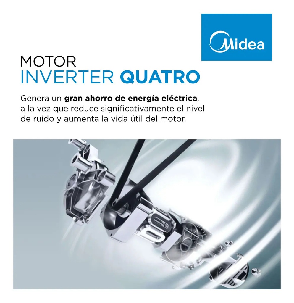 Lavasecarropas Midea Inverter 8 Kg Mf200d80wb/t Gris Oscuro Gris Oscuro