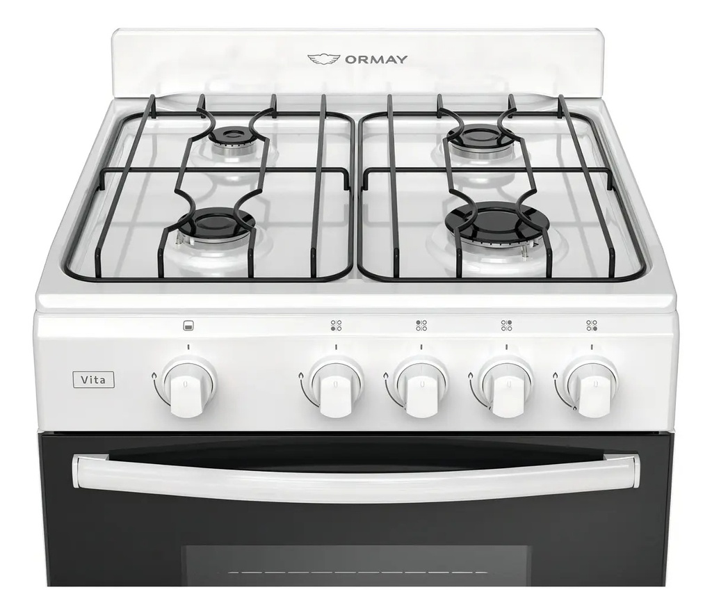 Cocina Ormay Vita Multigas 4 Hornallas Easy Clean  Blanco Blanco