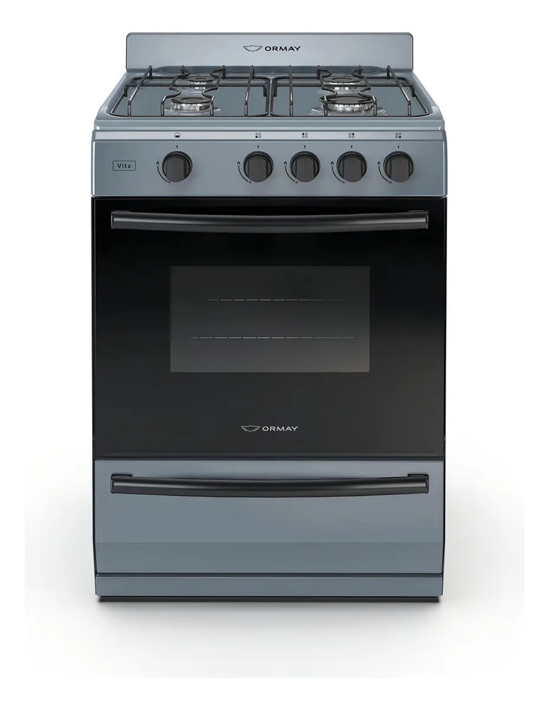 Cocina Multigas Ormay Vita Gris 4 Hornallas 91l Clase A C Gris