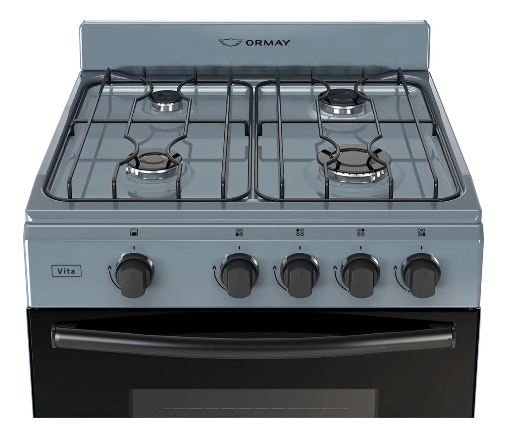 Cocina Multigas Ormay Vita Gris 4 Hornallas 91l Clase A C Gris