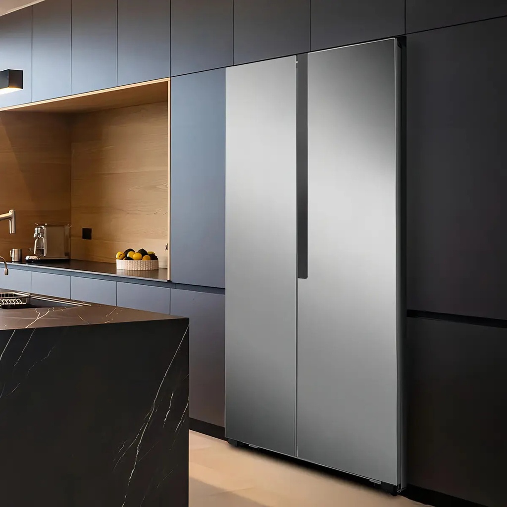 Refrigeradora Hisense 428lt Side By Side Rs3p428neda Gris Gris
