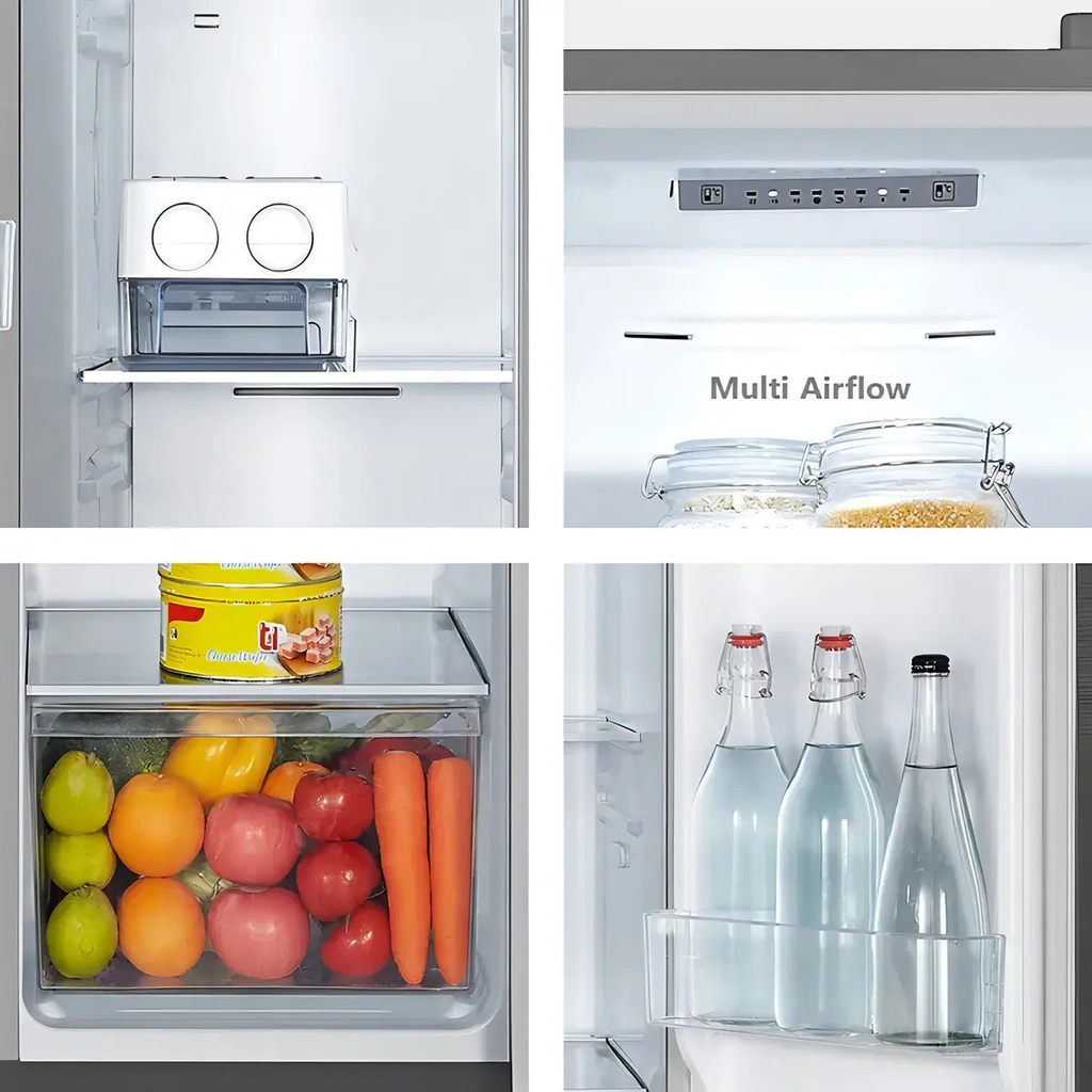 Refrigeradora Hisense 428lt Side By Side Rs3p428neda Gris Gris