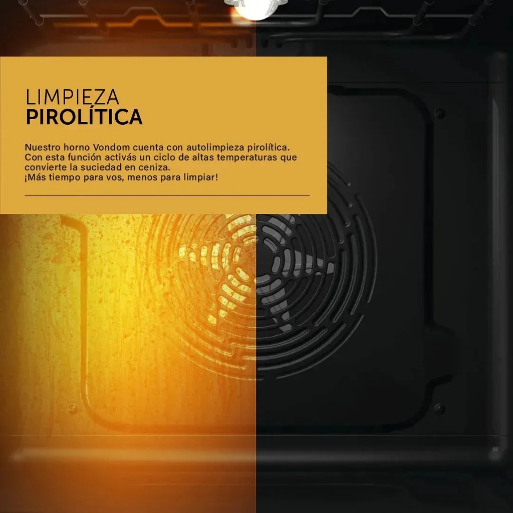 Horno Eléctrico Empotrable Vondom Wifi Pirolítico 133l Negro