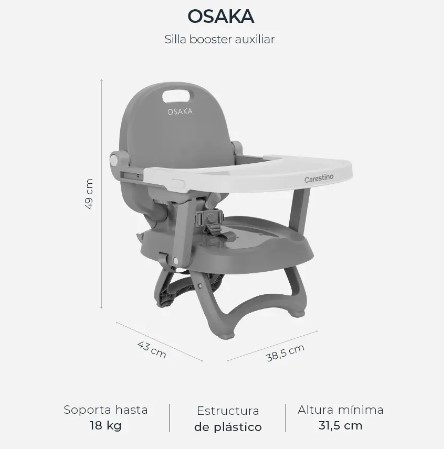 SILLA DE COMER OSAKA BOOSTER SL008-GRIS