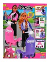 Muñeca Carolin Con Scooter Violeta Original Ditoys Lila