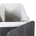 CESTO DOBLE PLEGABLE BAMBU VONNE ORG117 RECTANGULAR GRIS