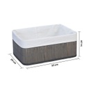 CESTO PLAGABLE BAMBU VONNE ORG119 33CM X 23CM X 14CM GRIS