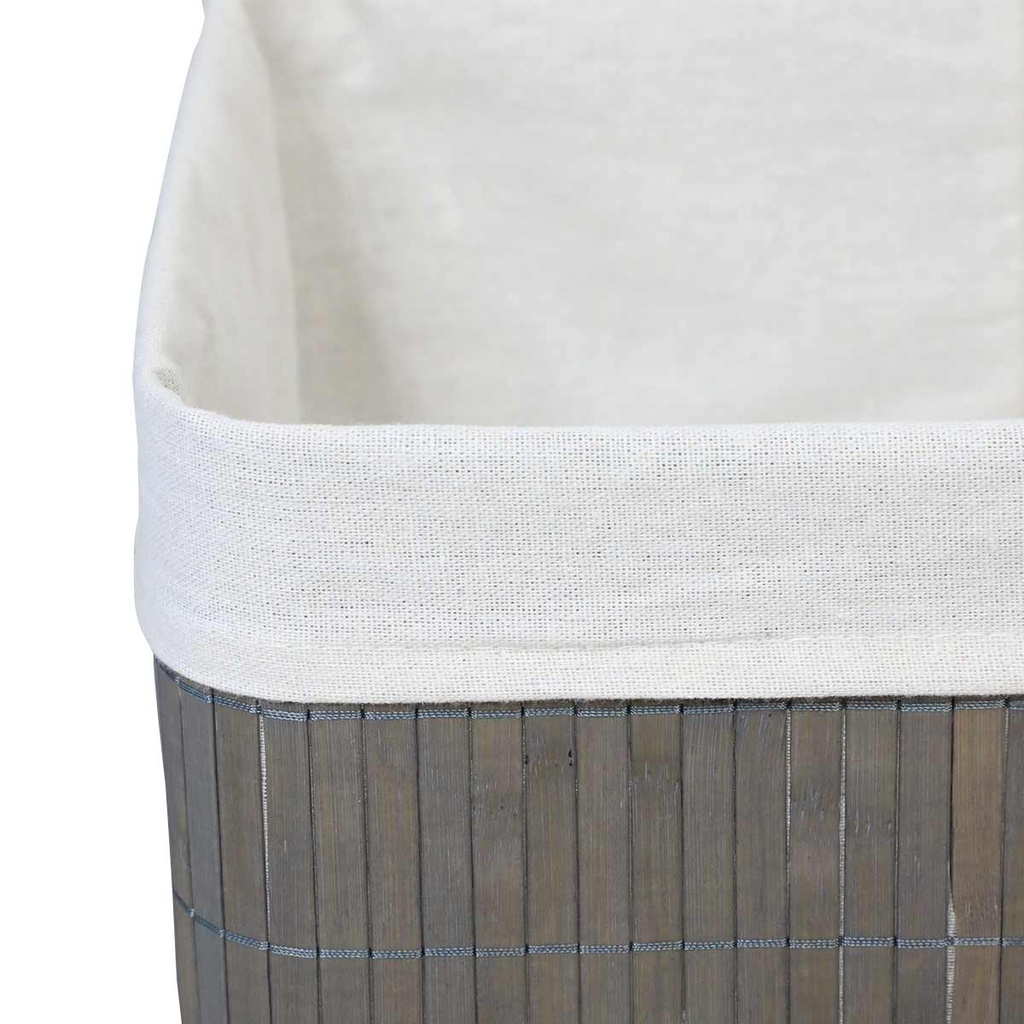 CESTO PLEGABLE BAMBU VONNE ORG118 38CM X 28CM X 16CM GRIS