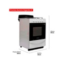 COCINA AURORA ARGENTA .4 MULTIGAS BLANCA 601400915