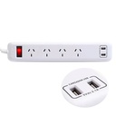 PROLONGADOR MULTIPLE X 4+2 USB TIPO PLG002 TRV 204