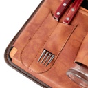 SET ASADO BODELO VASO VIDRIO MARRON