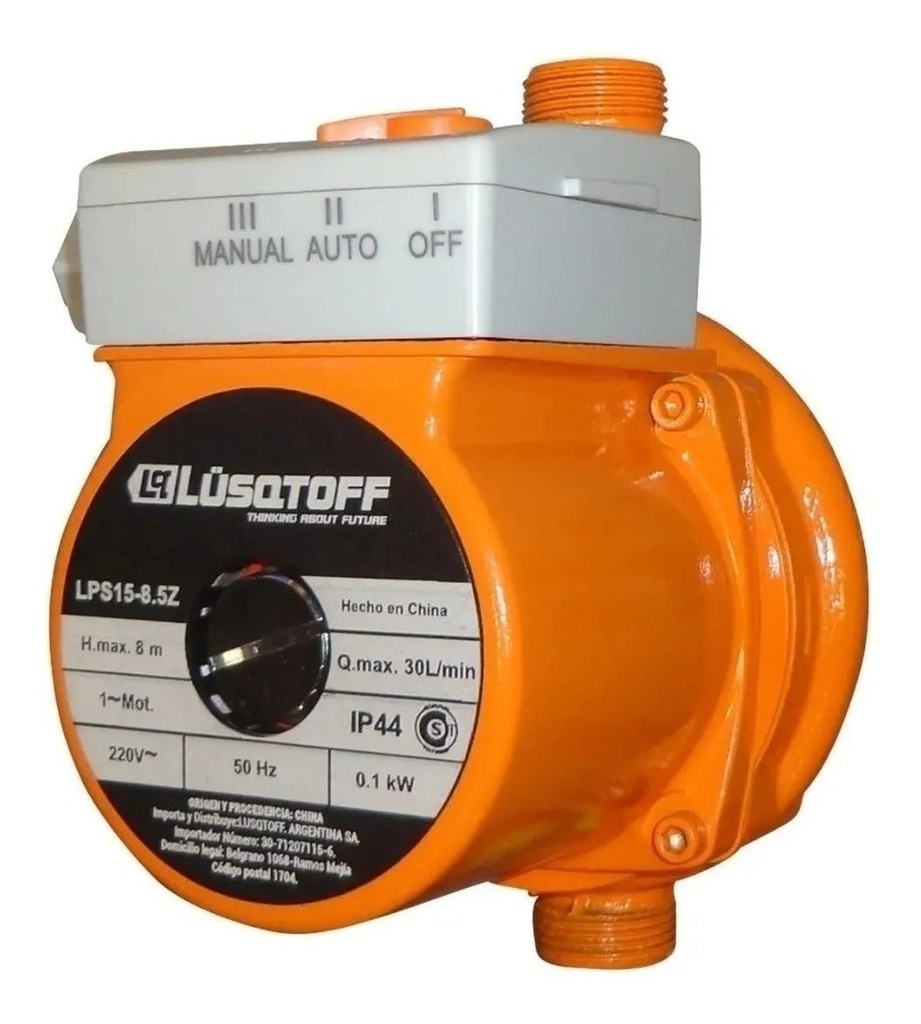 ELECTROBOMBA  LUSQTOFF PRESURIZADORA 0.13 HP - LPS15-8.5Z