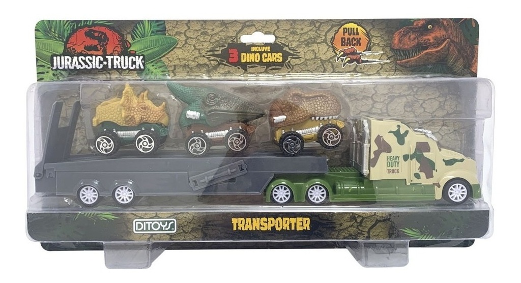 Camion Transporta Dinosaurios Dino Car Jurassic Truck Ditoys