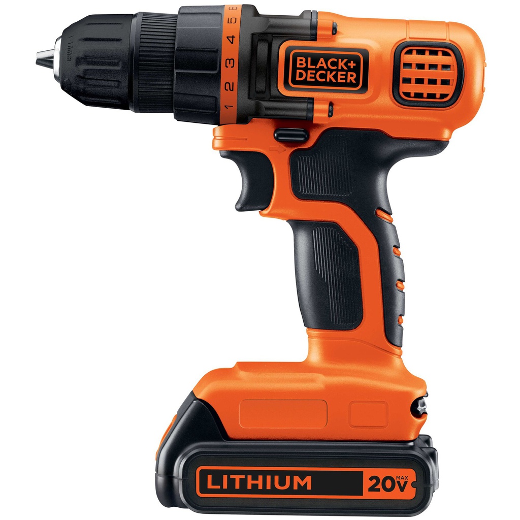 TALADRO ATORNILLADOR B&D 20 V C/MALETA 650 RPM LD120KA