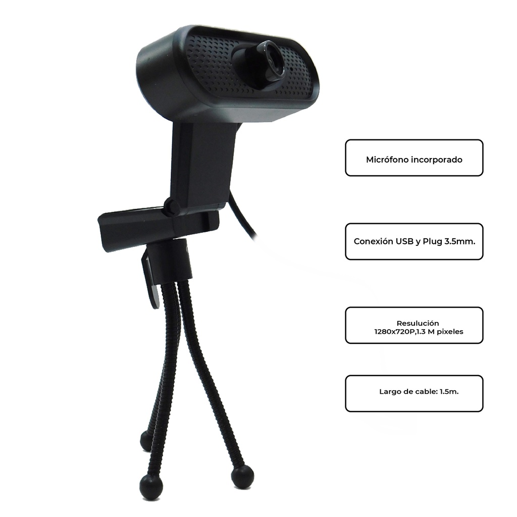 CAMARA WEB NETMAK NM-WEBO2 C/MICROFONO+ TRIPODE