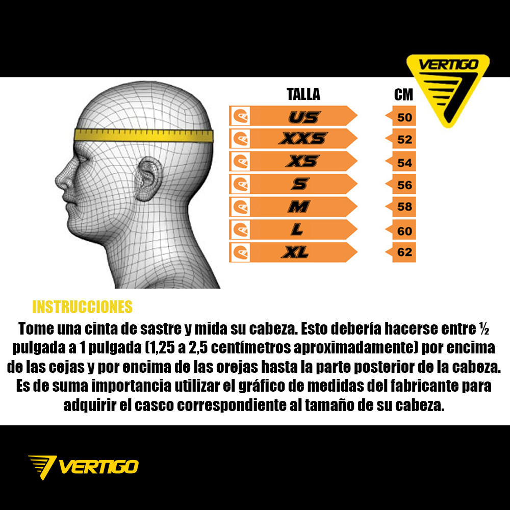 CASCO VERTIGO JUNIOR NEGRO BRILLANTE &quot;M&quot; 5222