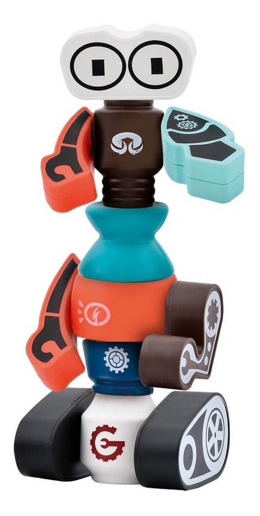 Magnetic Robot Ditoys X 2 Articulado Pzas Intercambiables M1