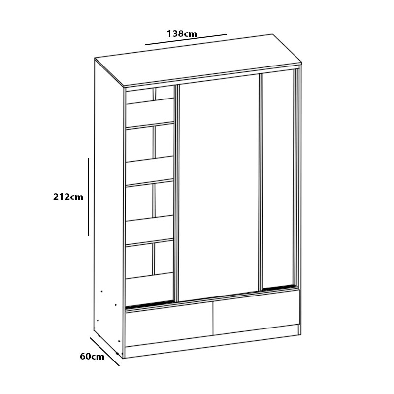 PLACARD ORLANDI PREMIUM CORRED.1,38 2PTAS/ 2CAJ WENGUE 3131