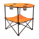 MESA CAMPING KUSHIRO PLEGABLE C/PORTA VASO MCP01 NARANJ