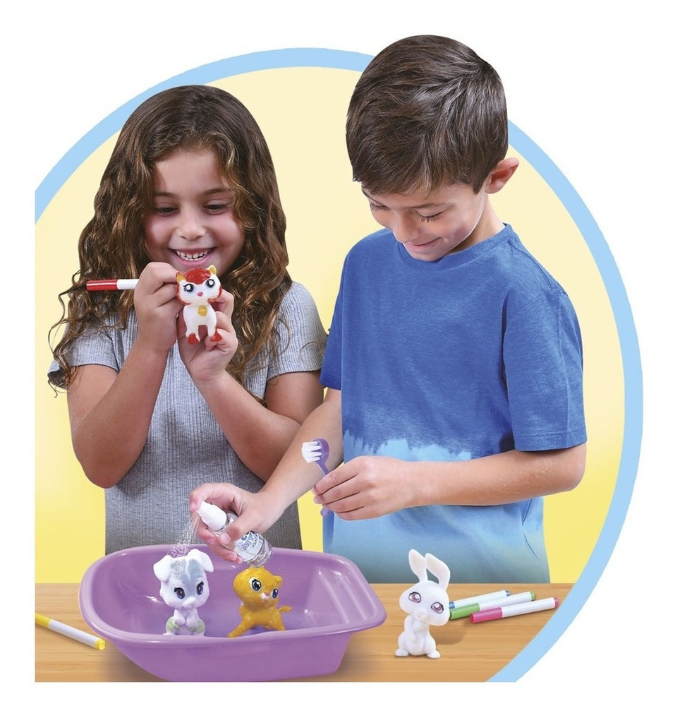 Color My Pets Ditoys Set Con 4 Mascotas Para Pintar Y Lavar