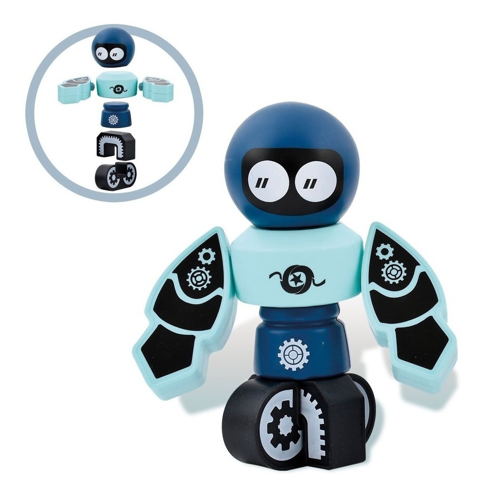 Magnetic Robot Ditoys X 2 Articulado Pzas Intercambiables M2