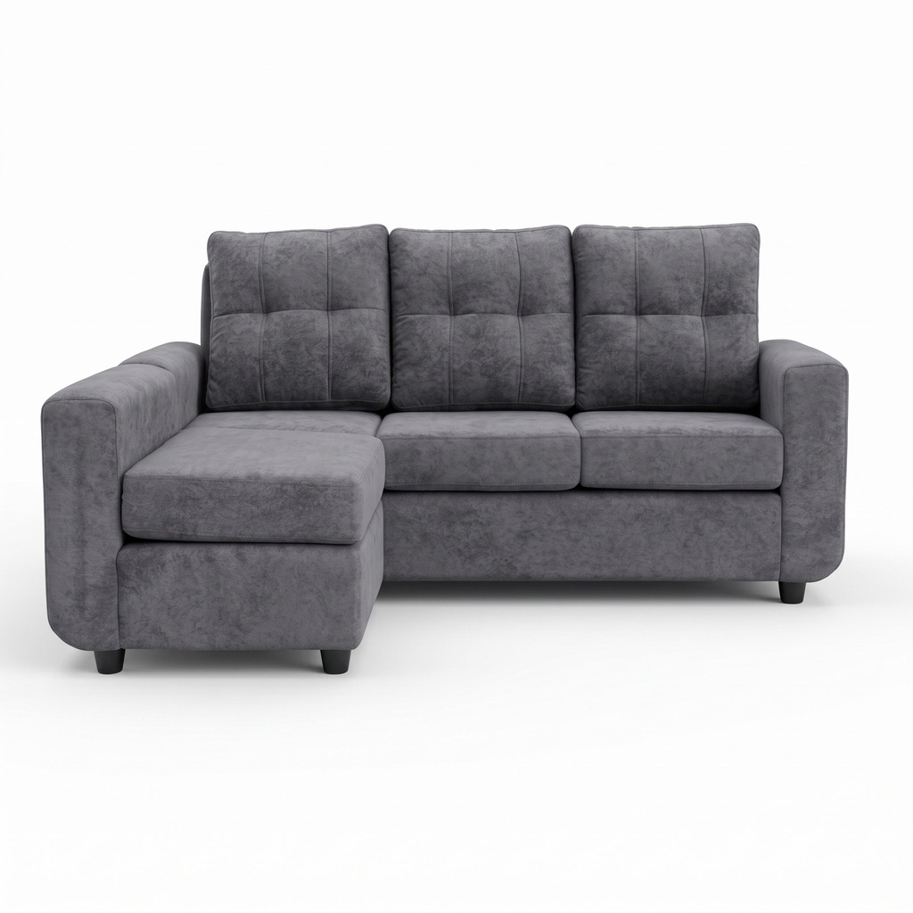 SOFA ESQUINERO AMSTERDAM 3 CUERPOS 195CM BOUCLE FINO GRAFITO 