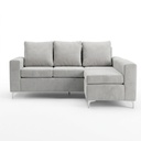 SOFA ESQUINERO REVERSIBLE 2.20 MTS BOUCLE GRIS CLARO