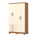 ROPERO HENN CAJU DA135-221 4 PUERTAS CINAMOMO/OFF WHITE