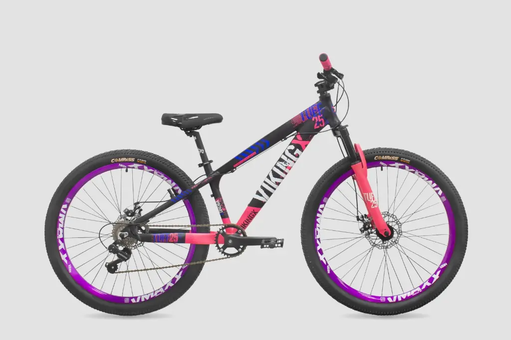 BICICLETA VIKINGX JUMP TUFF 25 R26 7V NEGRO BLANCO FUCSIA 0018858