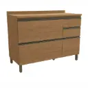 BAJO MESADA KAPPESBERG CB557-CN 120CM CON MESADA DE MADERA CANELA