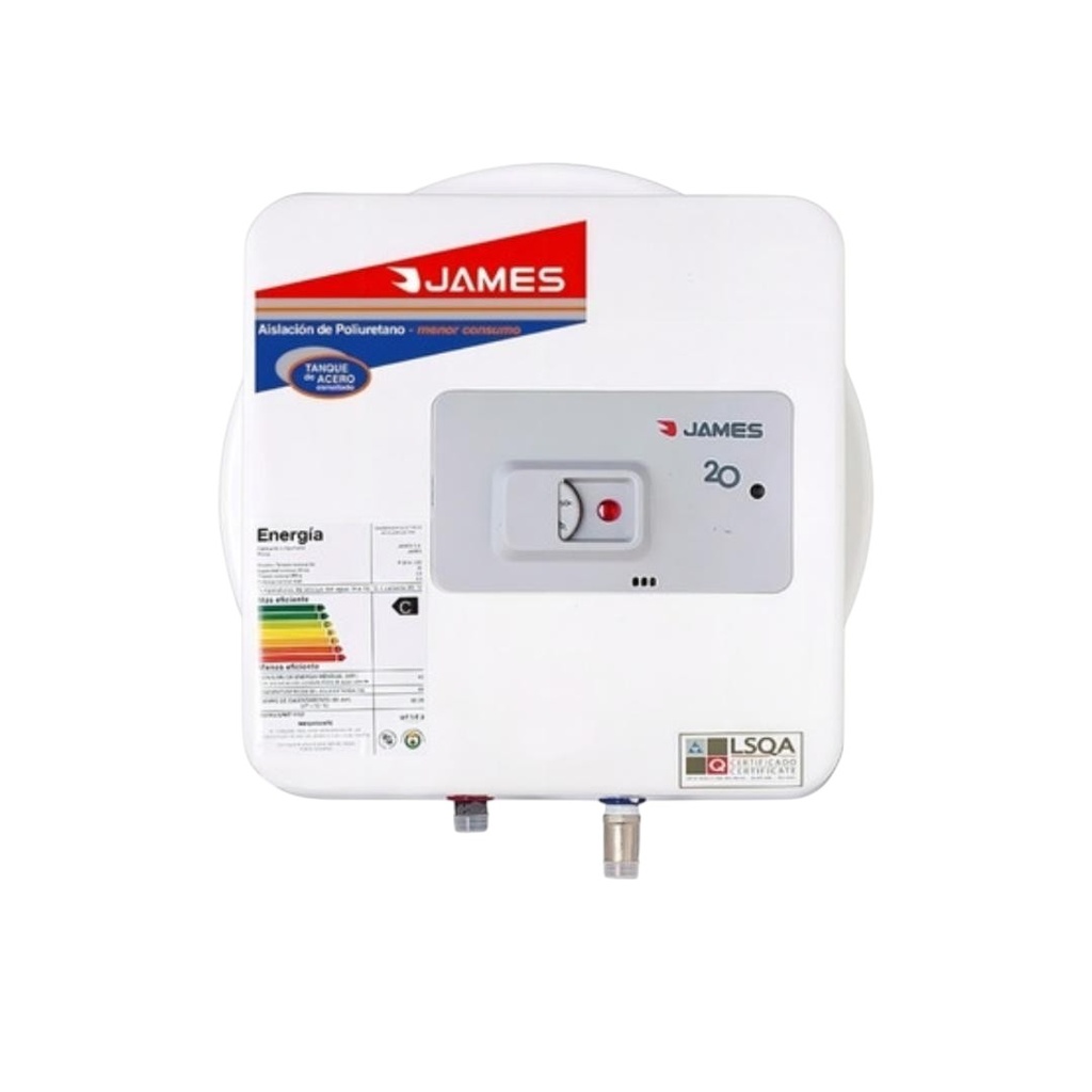 TERMOTANQUE ELECTRICO JAMES PRISMA 20LTS CONEXION INFERIOR