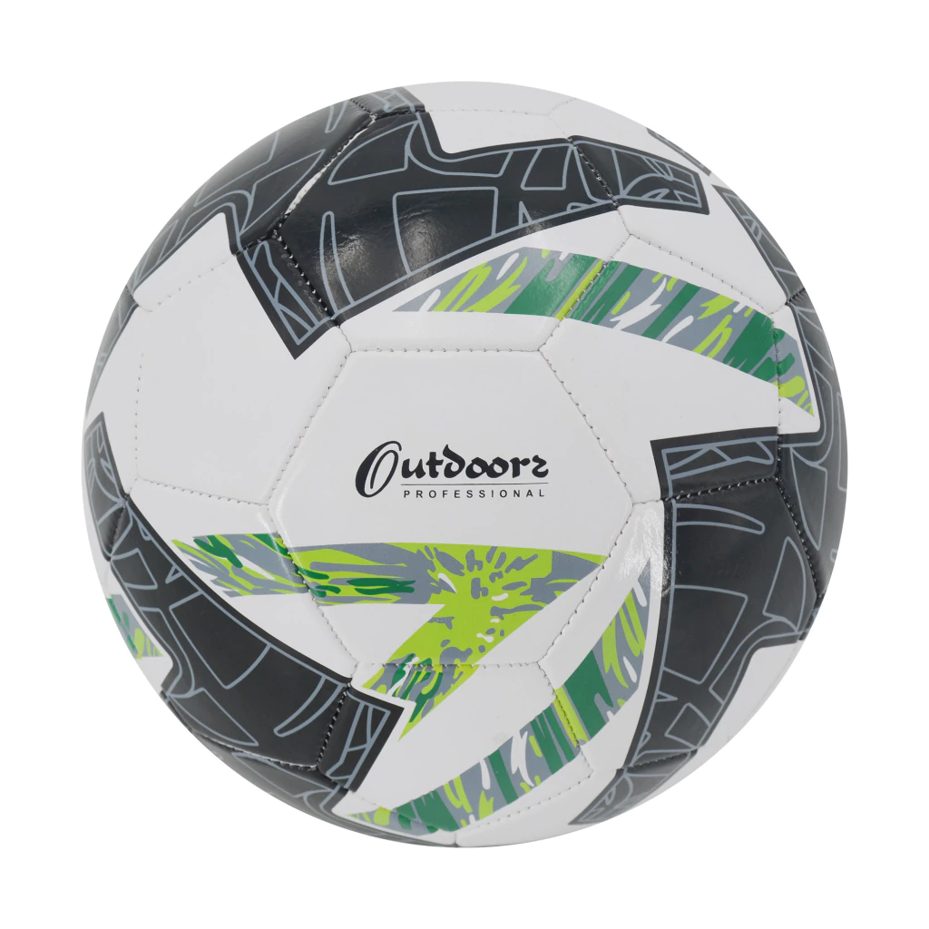 PELOTA DE FUTBOL N5 OUTDOORS PROFESSIONAL VOLT VERDE Y NEGRO PVC