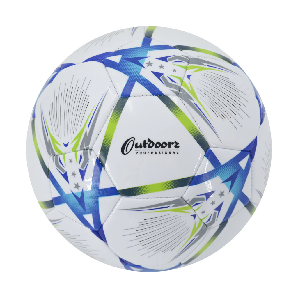 PELOTA DE FUTBOL N5 OUTDOORS PROFESSIONAL FURY VERDE Y AZUL PVC 03361