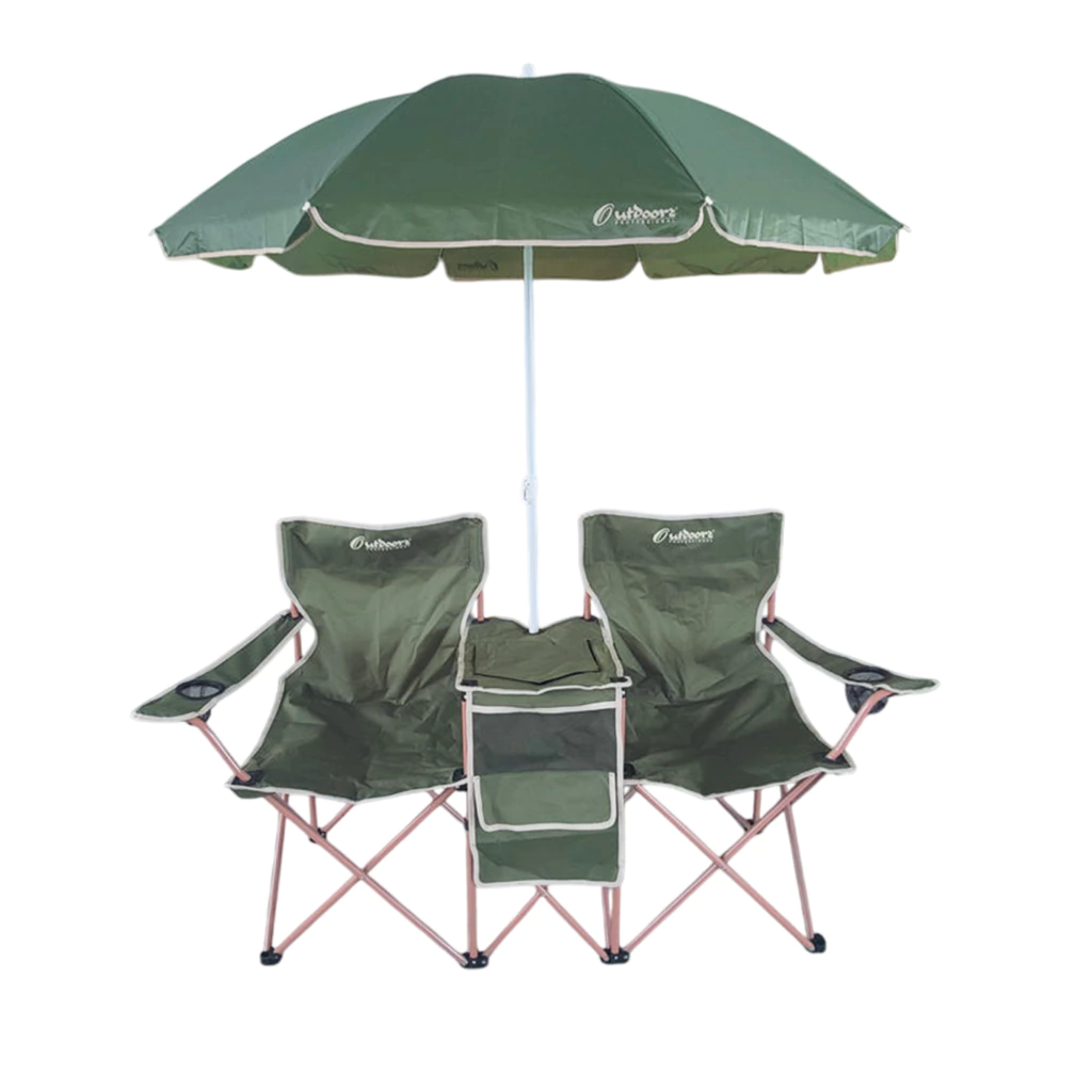 SET DE 2 SILLAS CON COOLER Y SOMBRILLA TANDEM VERDE