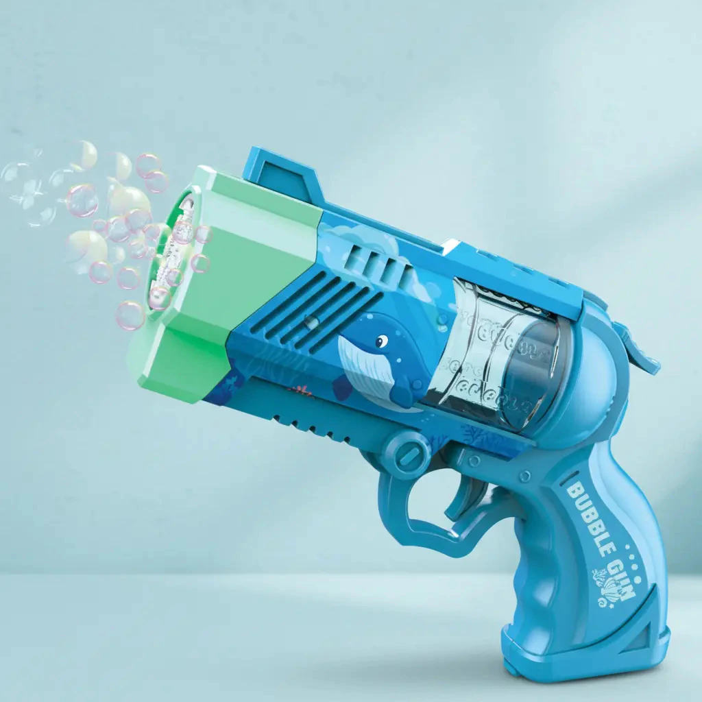 BURBUJERO AUTOMATICO REVOLVER BALLENA AZUL P82138 