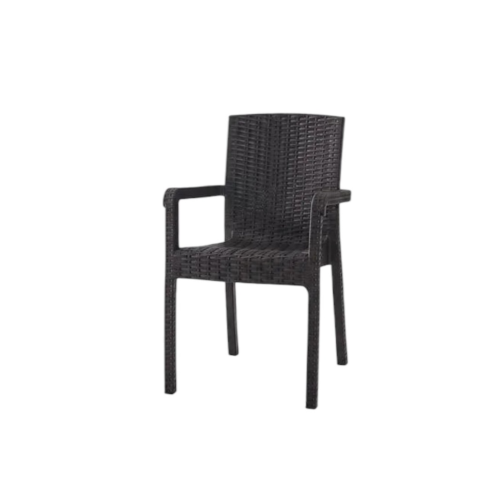 SILLA JARDIN VECTOR V001 SIMIL RATTAN NEGRO