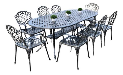 JUEGO DE JARDIN CHATEAUX X 8 SILLONES NEGRO PELTRE