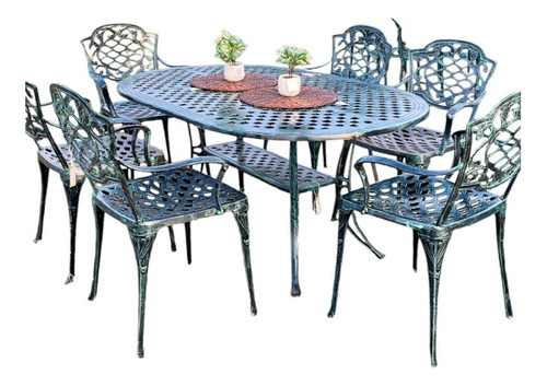 JUEGO DE JARDIN CHATEAUX X 6 SILLONES VERDE OVAL