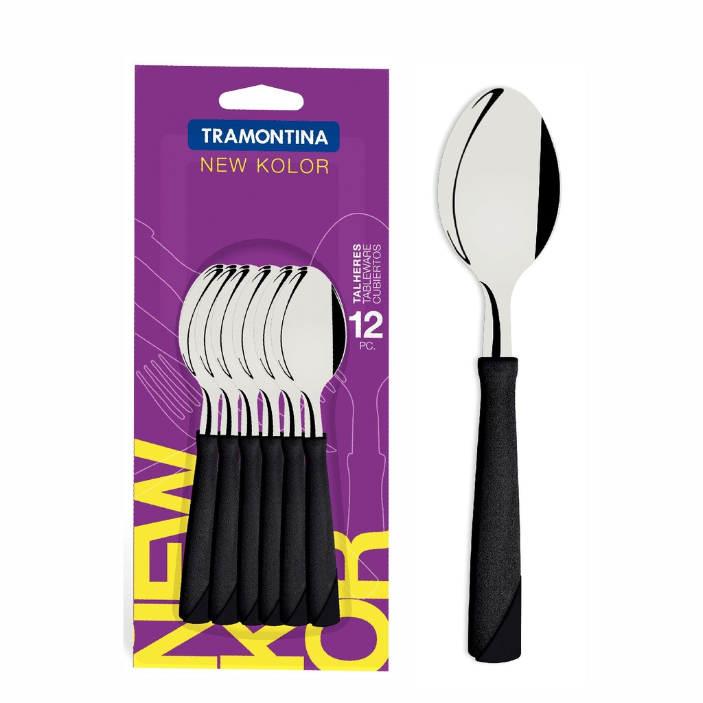 CUCHARA TE TRAMONTINA NEW KOLOR NEGRO 23167/900