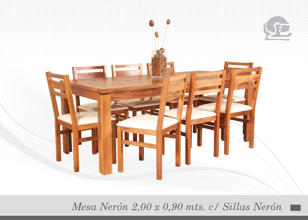 MESA CAMPAGNOLA NERON ALGARROBO 1,80X0,90