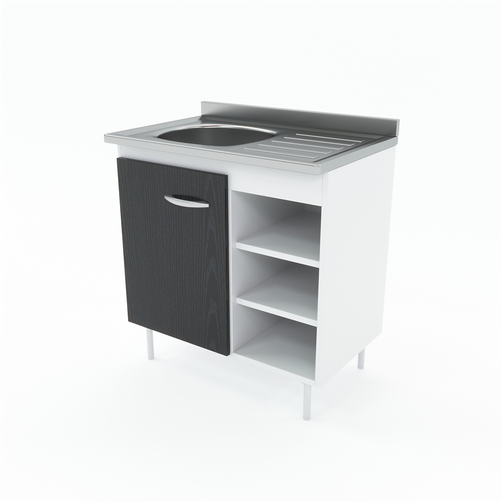 BAJO MESADA DELOS IND NAC DL618 BLANCO FESNO NEGRO 1 PTA 3 EST 0.80