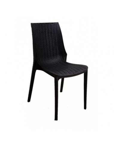 SILLA HARMONY SIMIL RATAN PVC NEGRA 16109
